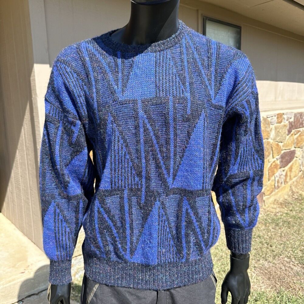Vintage 90s Avanti Sweater Mens Size‎ Large Pullover Cosby Geometric Wool Blend
